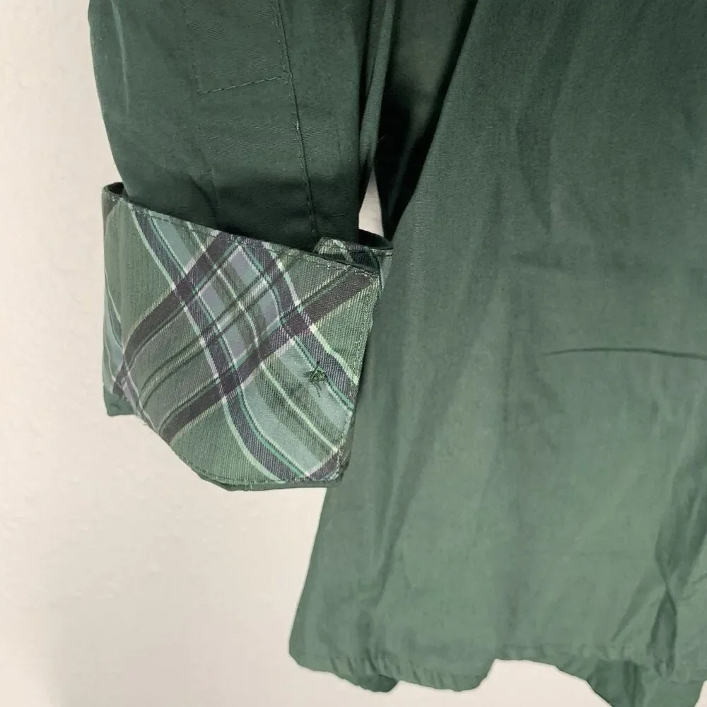 NWT Universal Harry Potter Slytherin Green Oxford Button Shirt Flip Cuff XXL